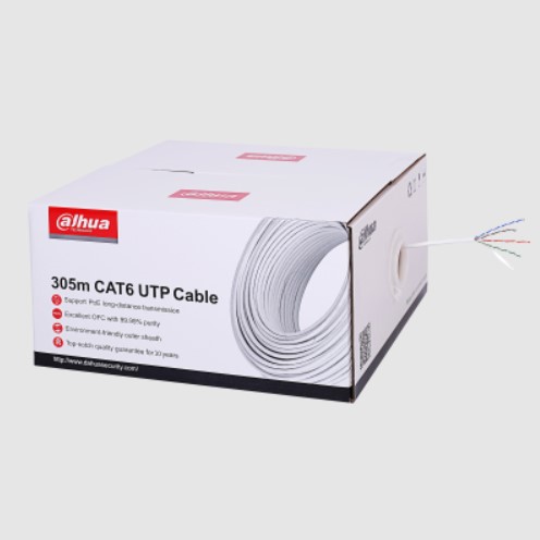 BOBINA DE CABLE UTP sCAT6 INTERIORES DAHUA DH-PFM920I-6UN1-N 100% 305MTS