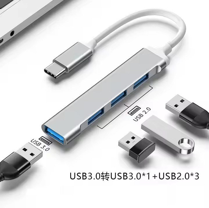 SPLITTER HUB 4 PUERTOS USB 3.0 / USB TIPO C