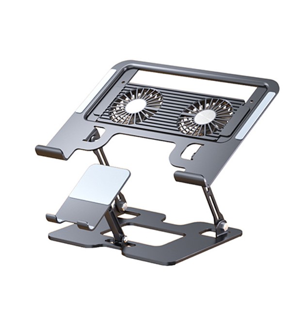 BASE PARA LAPTOP HASTA 17°+ STAND DE TELEFONO METALICA