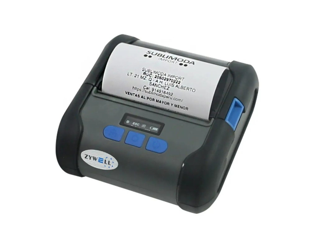 IMPRESORA TERMICA PORTATIL USB BLUETOOTH 80MM MR. TECNO ZY-M330B