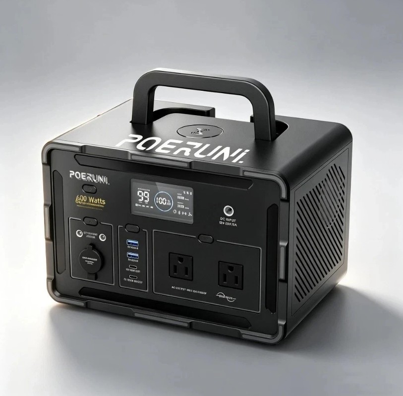 ESTACION DE PODER PORTATIL 600W AC 576W/H LITIO POERUNI EM600