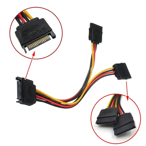 [SATA-SPLITTER] ADAPTADOR SATA A SATA POWER 15-PINES SPLITTER