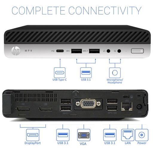 [MP9] COMPUTADOR I5 8VA GEN 08GB RAM SSD HP MP9 G4 HEXACORE I5-8500T REPOTENCIADO