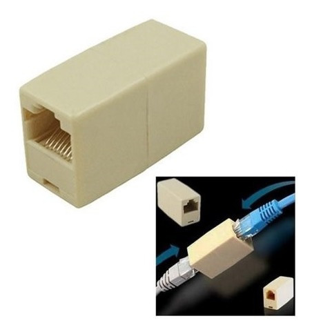 UNION PUENTE RJ45 HEMBRA - HEMBRA REFORZADO NEGRO DE GOMA
