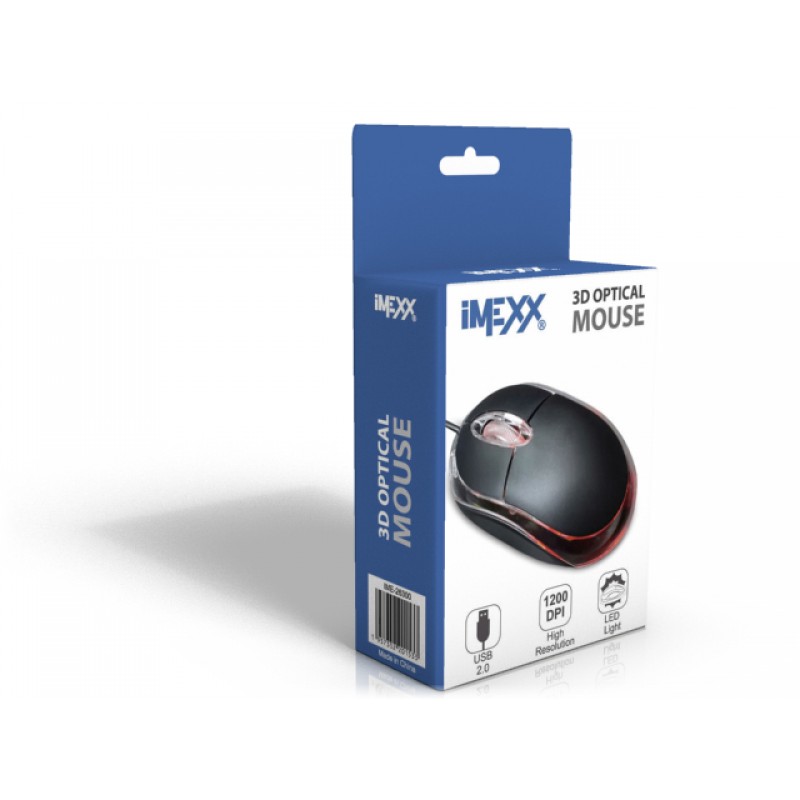 MOUSE OPTICO USB IMEXX 3D BLACK IME-26303