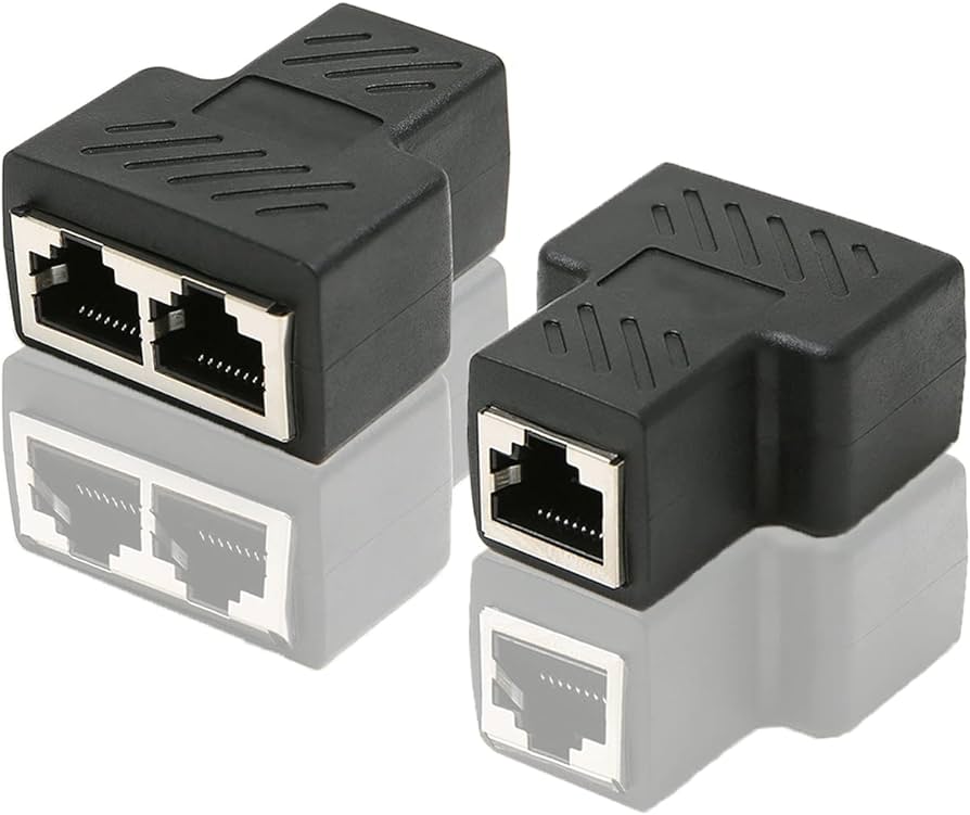SPLITTER RJ45 DE 1 ENTRADA A 2 SALIDAS HEMBRA - HEMBRA