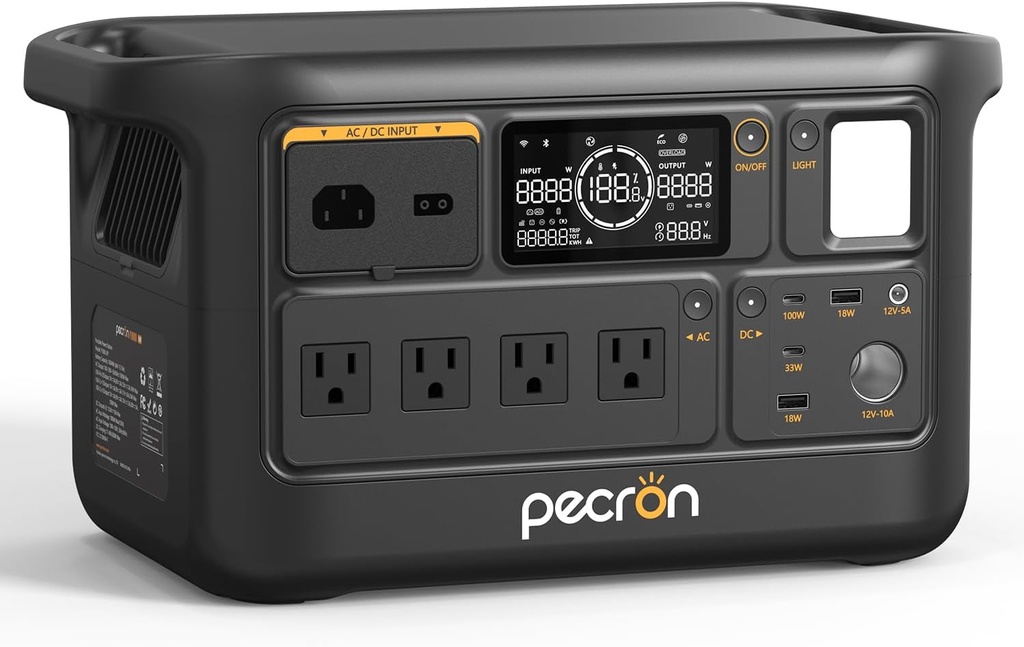 ESTACION DE PODER PORTATIL 1500W AC 960W/H LITIO F1000LFP PECRON