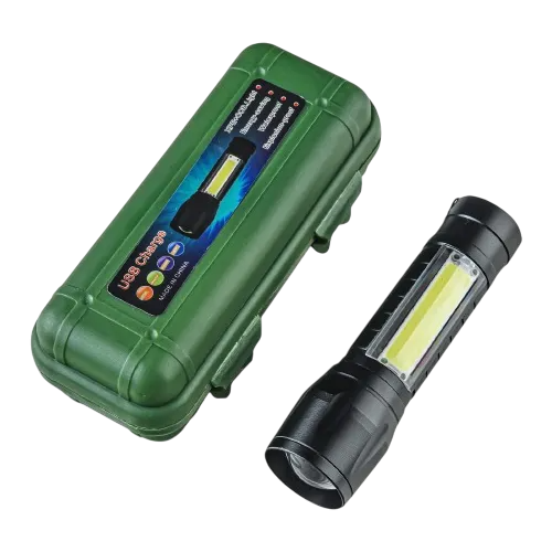 MINI LINTERNA LED CREE RECARGABLE USB TACTICA METAL POLICIAL