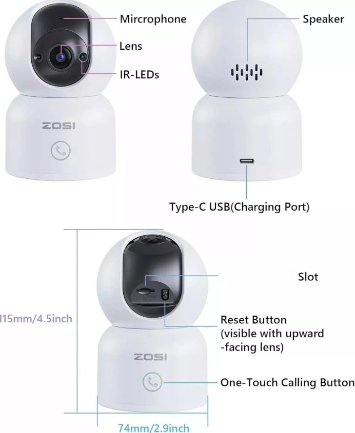 CAMARA INALAMBRICA ZOSI 2MP 1080P C518