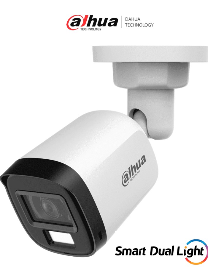 CAMARA BALA DAHUA 2MP 1080P HAC-B1A21N-U-IL-A PLASTICA DUAL LIGHT MICROFONO EXTERIOR 2.8 MM