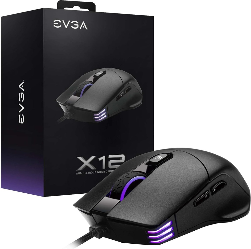 MOUSE EVGA X12 - 8K 16.000 DPI - 5 PERFILES, 8 BOTONES