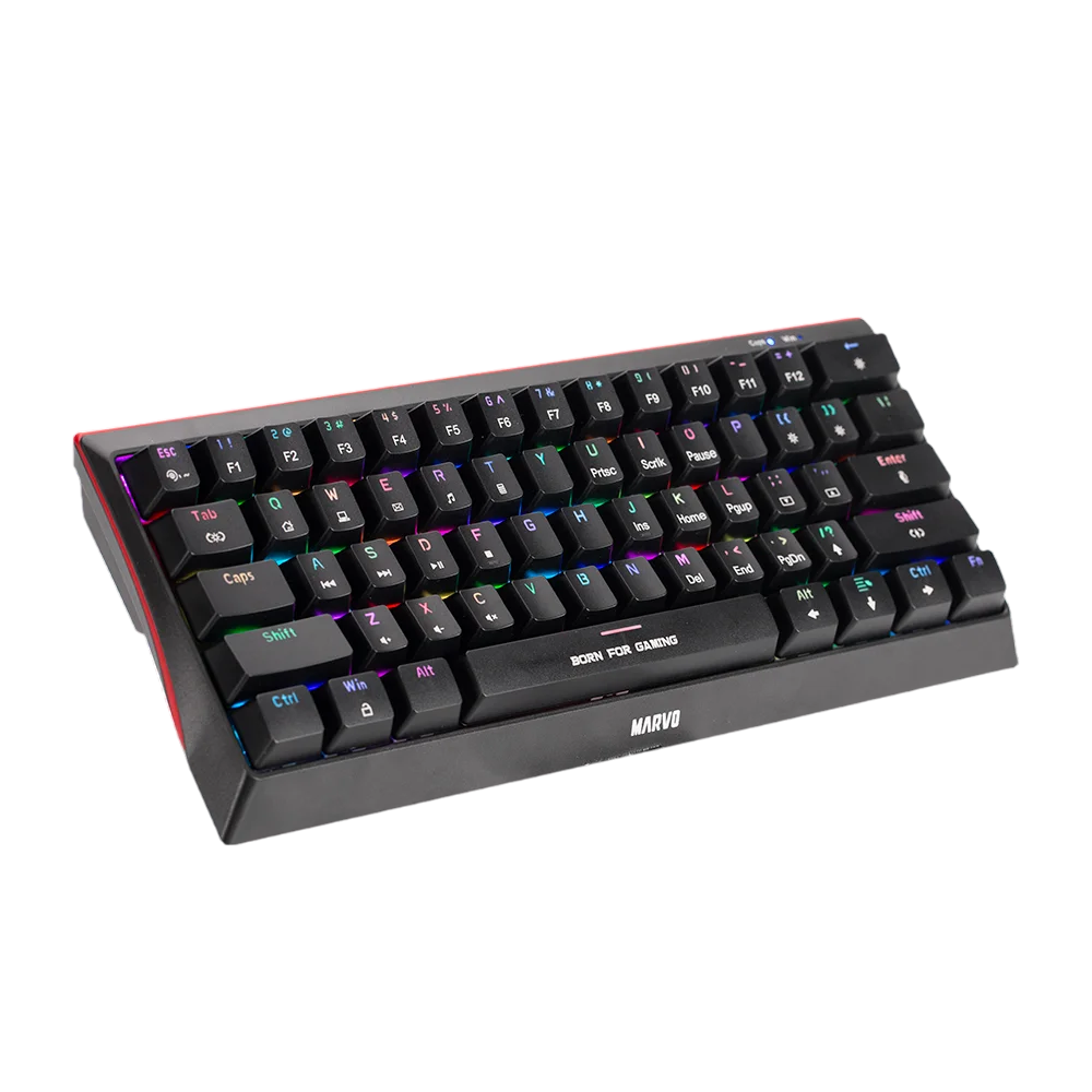 TECLADO MECANICO 60% MARVO KG962 BK HECATE 61R USB TIPO C