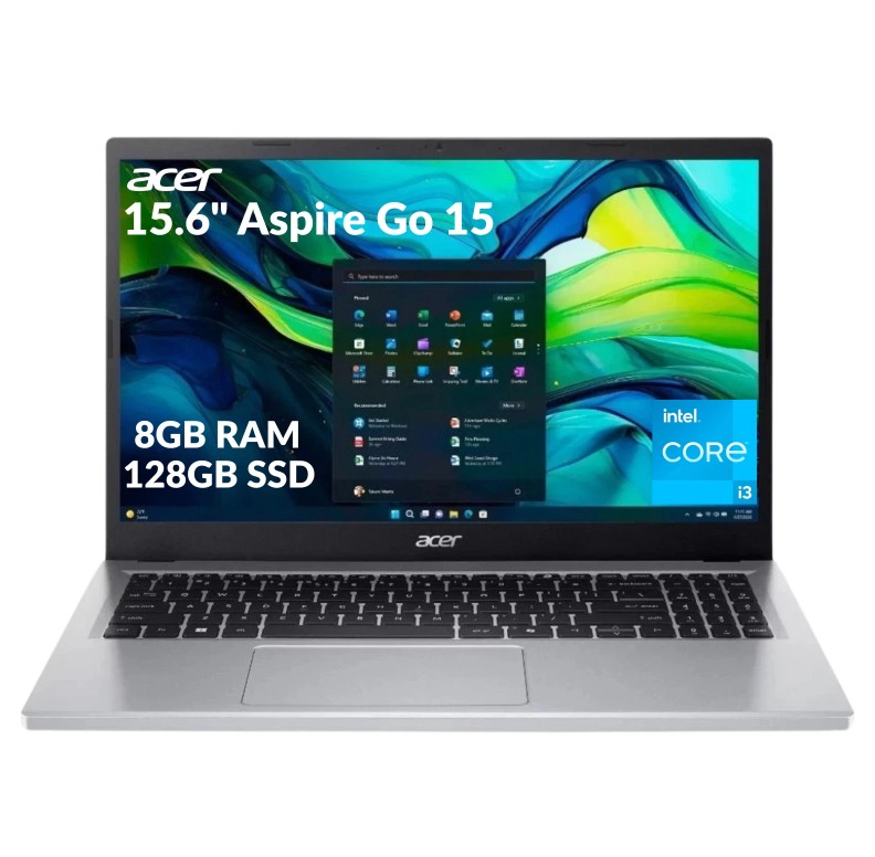 LAPTOP I3 ULTRA 08GB LPDDR5 128GB ACER ASPIRE GO I3-N305 08 CORE 1.8GHZ 15.6" REF AAA