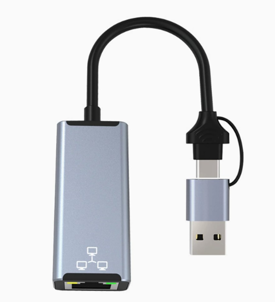 ADAPTADOR USB TIPO C y TIPO A 3.0 A RJ45 GIGABIT 100/1000MBPS