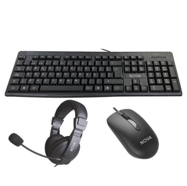 COMBO TECLADO - MOUSE - AUDIFONOS USB MARVO KB5982U0001C