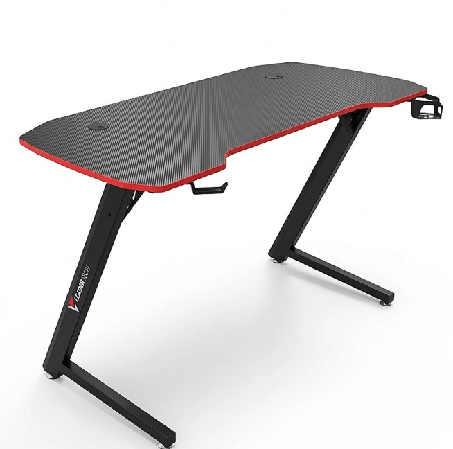 MESA PARA COMPUTADORA LEADERTECH KZ NEGRA BORDE ROJO