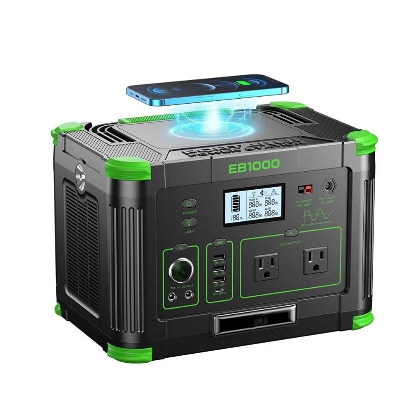 ESTACION DE PODER PORTATIL 1000W AC 999W/H LiFePo4 EB1000
