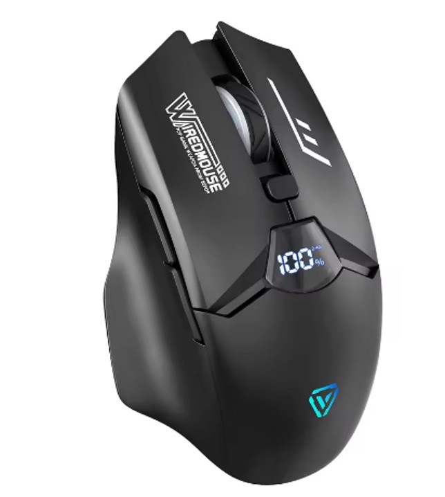 MOUSE INALAMBRICO RECARGABLE 2.4G BT GAMING PUERTO C INDICADOR DE CARGA