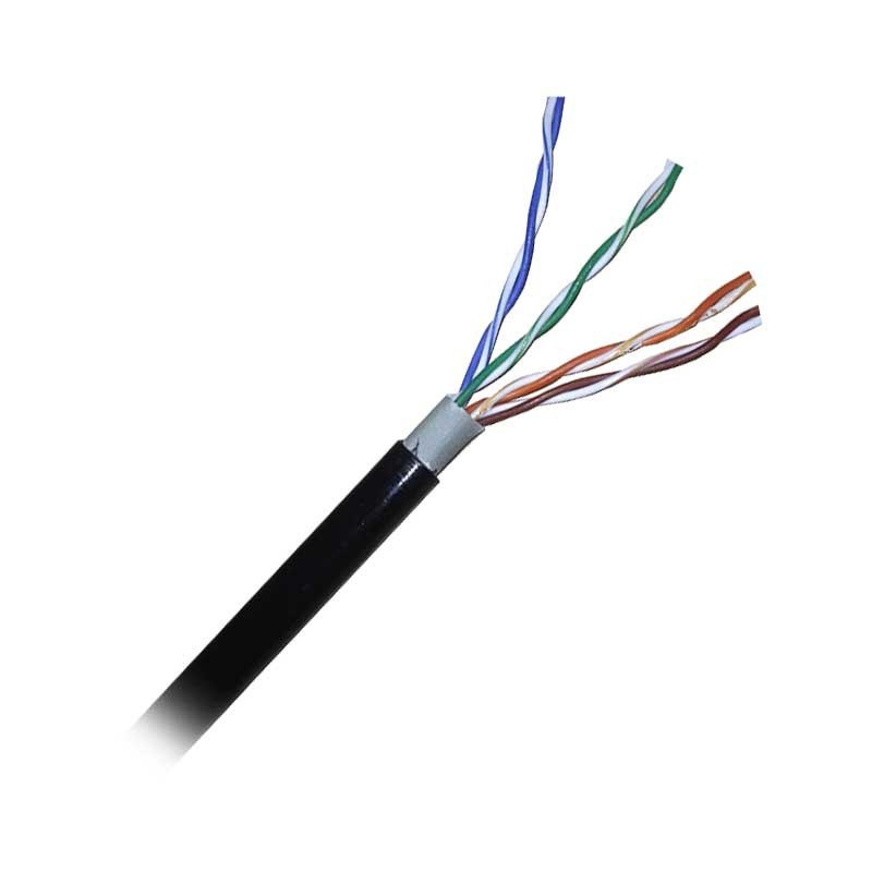 METRO DE CABLE DE RED STC UTP CAT5E EXTERIOR NEGRO CCA 70/30