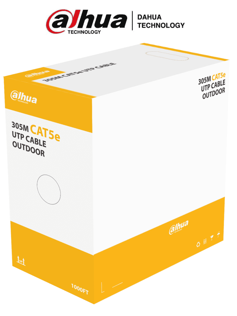 BOBINA DE CABLE UTP CAT5 EXTERIOR 100% DAHUA 305MTS DH-PFM920-5EU