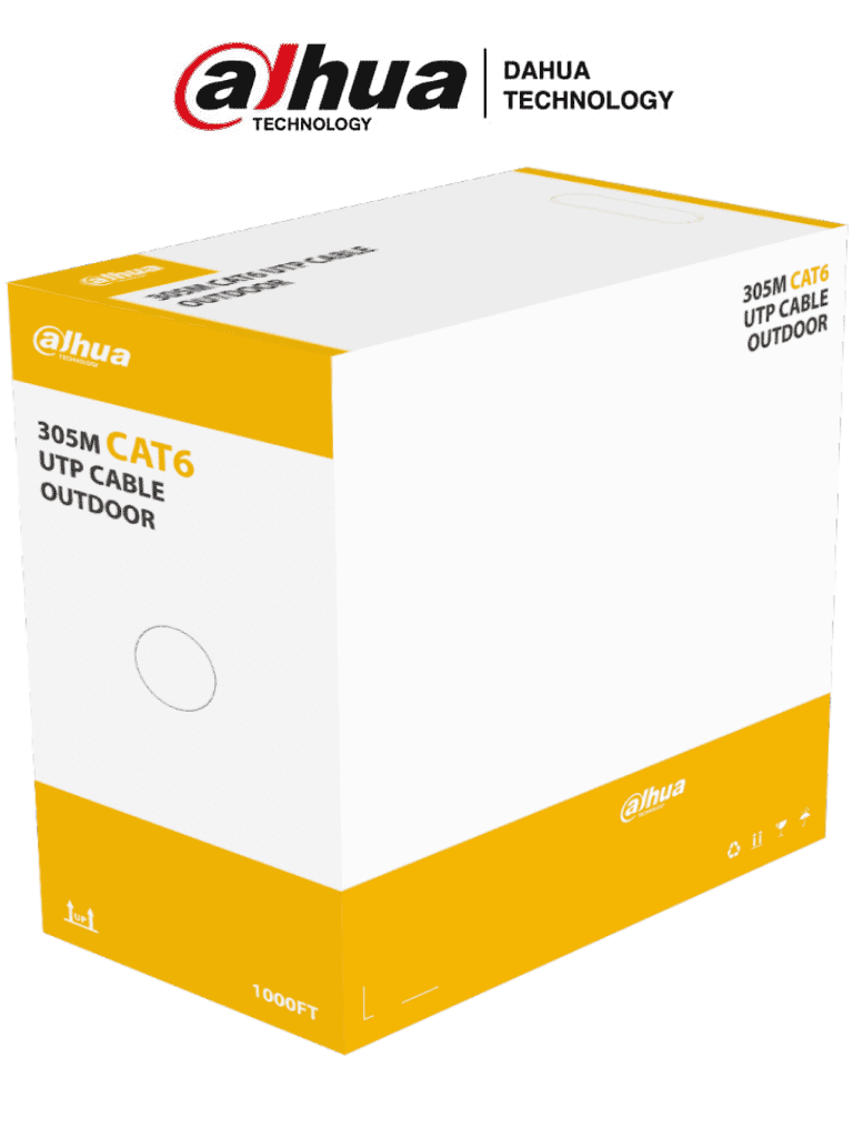 BOBINA DE CABLE UTP CAT6 EXTERIOR 100% DAHUA 305MTS DH-PFM920-6UN