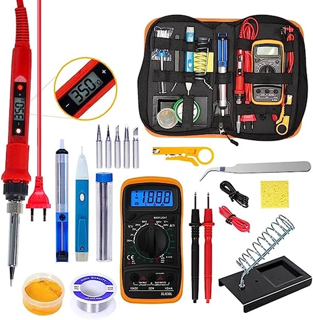KIT TECNICO CAUTIN PIQUETA ESTAÑO MULTIMETRO FK-908