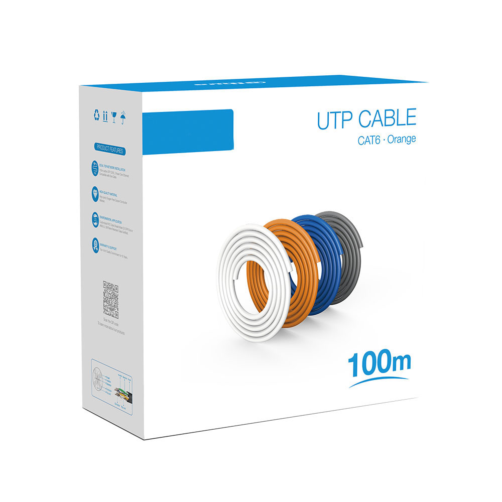 BOBINA DE CABLE UTP CAT6 INTERIORES DAHUA DH-PFM922I-6UN-C-100 CCA 100MTS
