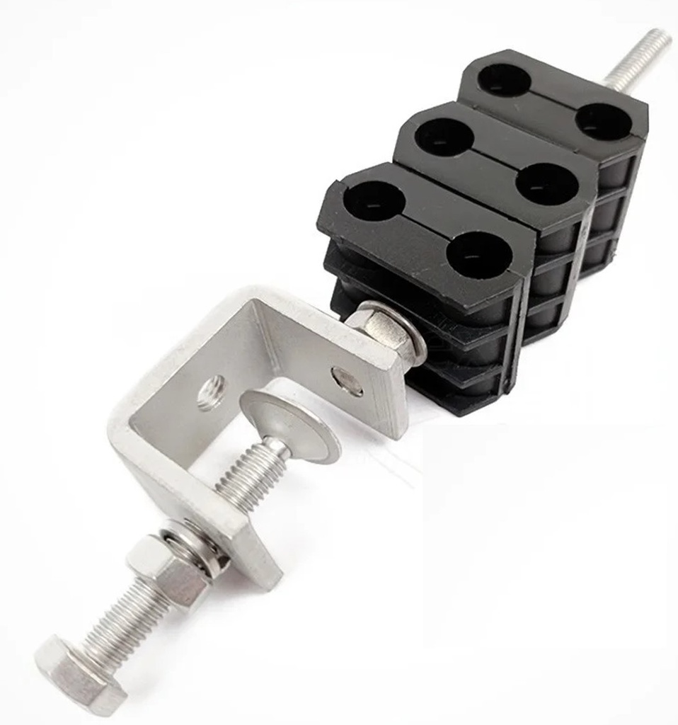 GRAPA ABRAZADERA PARA FIBRA OPTICA Y CABLE COAXIAL 14MM Y 7MM
