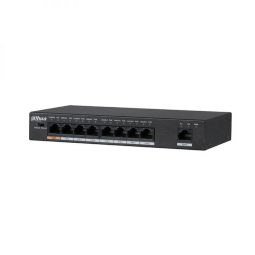 [DH-PFS3009-8ET-65] SWITCH 08 PUERTOS POE + 1 UPLINK 1*10/100 Base-T 8*10/100 Base-T 65W DAHUA DH-PFS3009-8ET-65