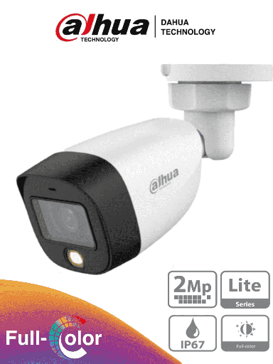 [DH-HAC-HFW1209CN-A-LED] CAMARA BALA FULL COLOR 20 METROS DAHUA 2MP 1080P DH-HAC-HFW1209CN-A-LED PLASTICA EXTERIOR 2.8 MM