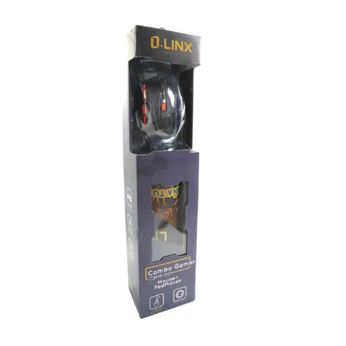 COMBO MOUSE USB Y MOUSE PAD LINX NEGRO GAMING CBMP-001