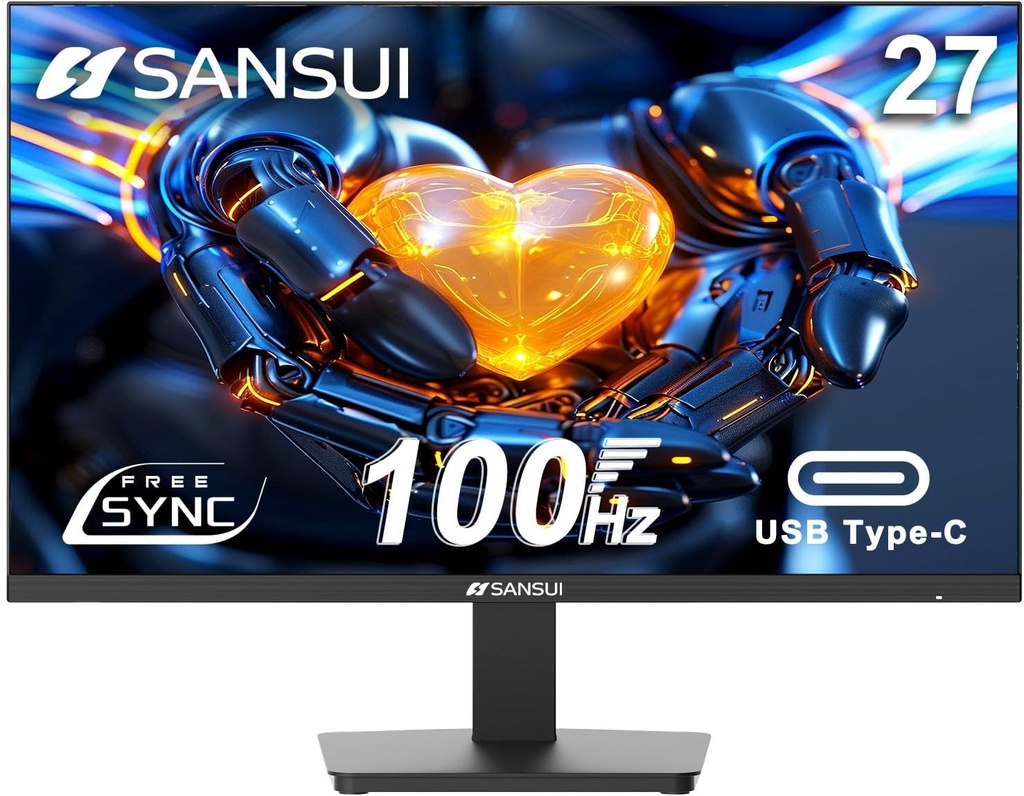 MONITOR LED SANSUI HDMI / TIPO C 27" 100MHZ 5SEG FULL HD 110% RGB