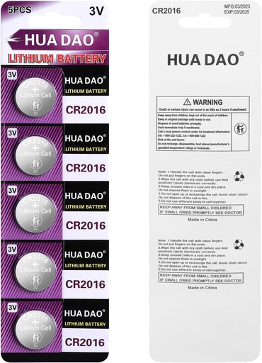 [2016] BLISTER DE 5 BATERIAS CR02016