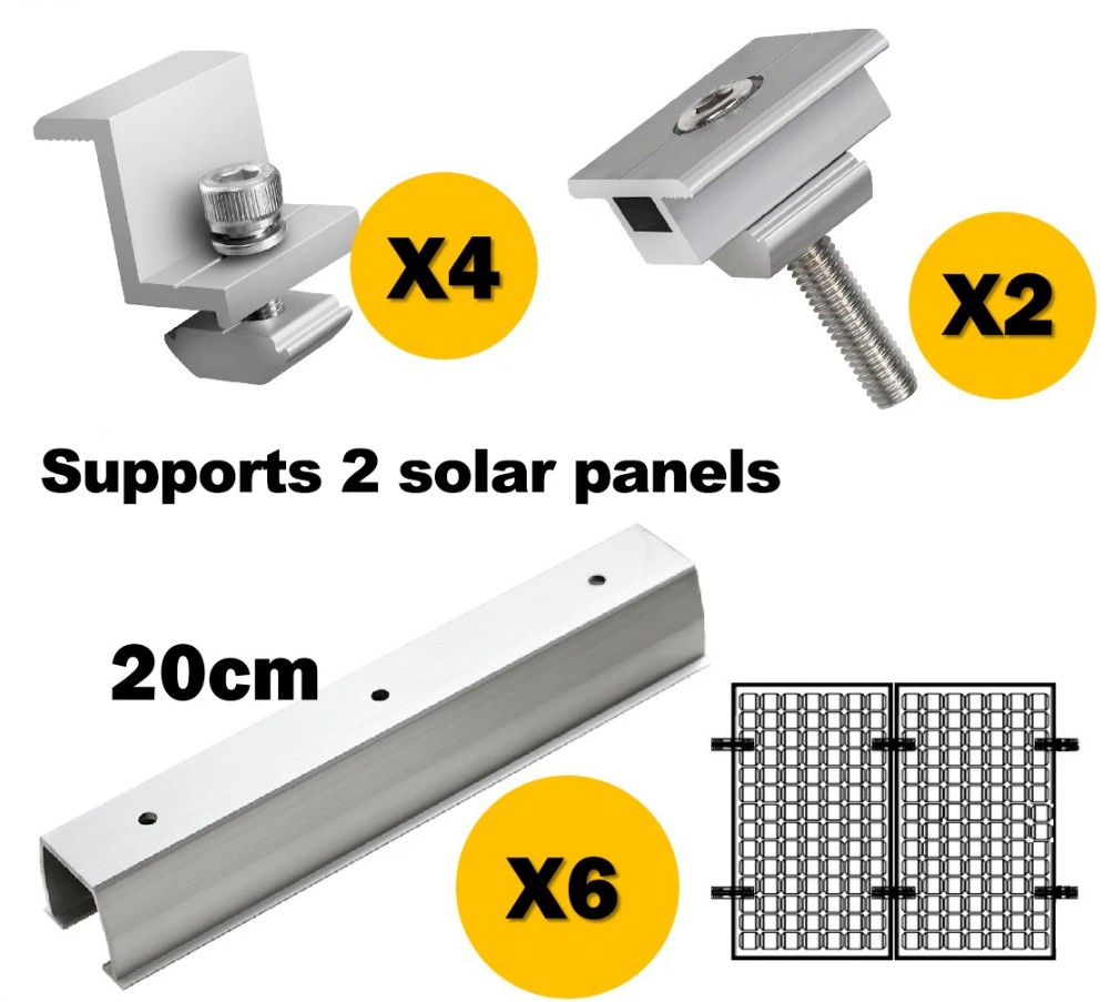 BASE METÁLICA PARA 2 PANELES SOLARES AJUSTABLE