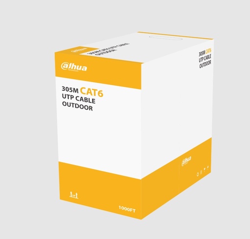 [DH-PFM922-6UN] BOBINA DE CABLE UTP CAT6 EXTERIORES DAHUA DH-PFM922-6UN CCA 70/30 305MTS