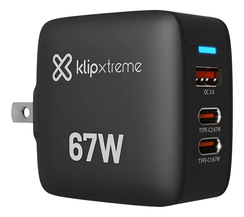 [KMC-500] CARGADOR DE PARED KLIP 67W 2xUSB-C PD3.0 + USB-A QC4.0 AB300KLX46