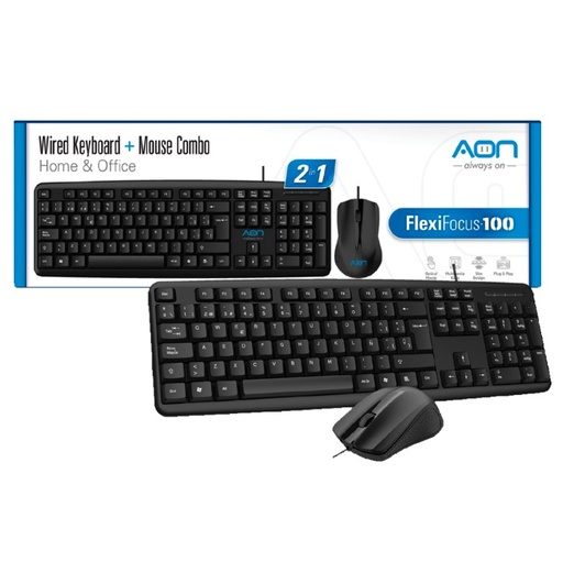 [FLEXIFOCUS-275 AO-KB-1001-SZ] COMBO TECLADO - MOUSE - INALÁMBRICO AON FLEXIFOCUS-275 AO-KB-1001-SZ