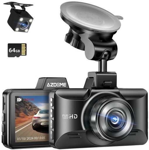 [AZDOME-M01] CÁMARA VEHICULAR M01 PRO (DASHCAM) 1080P DELANTERA Y TRASERA
